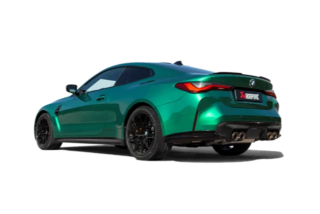Akrapovič titanyum egzozlu yeşil BMW M4 G82