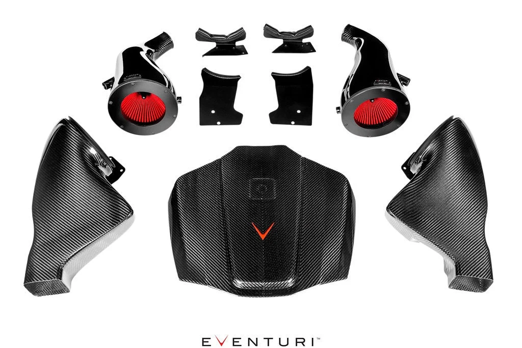 Eventuri Siyah Karbon Intake Kit + Motor Kapağı (Parlak) – Mercedes-AMG GT (C190 / R190)