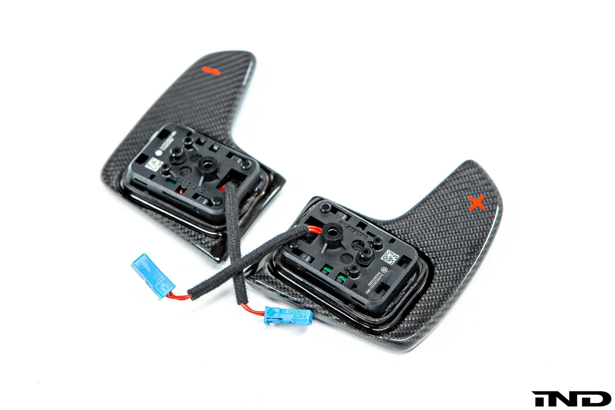 IND Dry Carbon Paddle Shift Kulakçık Seti (Kırmızı +/- İşaretli) – Toyota Supra (A90)